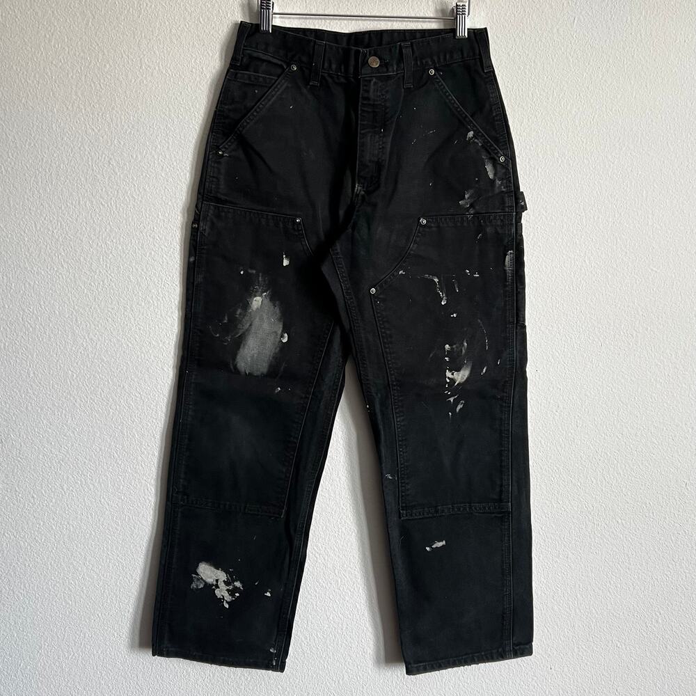 Carhartt B136 BLK black double knee work wear carpenter pants